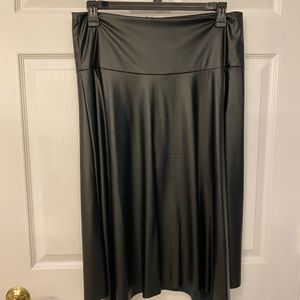 Pho black leather skirt